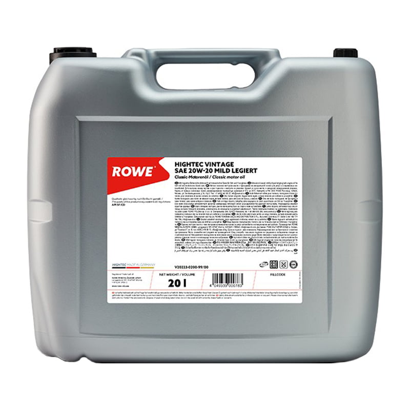 ROWE HIGHTEC VINTAGE SAE 30 – Mild Legiertes Motorenöl Für Old- & Youngtimer (Otto/Diesel), 5 Liter